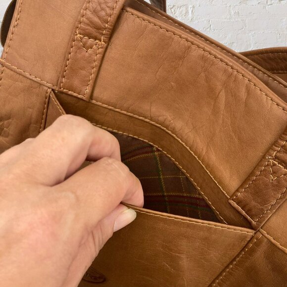 Volare Brown Genuine Leather Tote Bag Shoulder Purse Medium Handbag - Picture 8 of 15